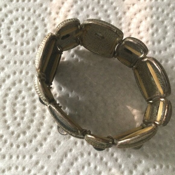 Women's Vintage bracelet elastic stretching metal chunk - Picture 3 of 5